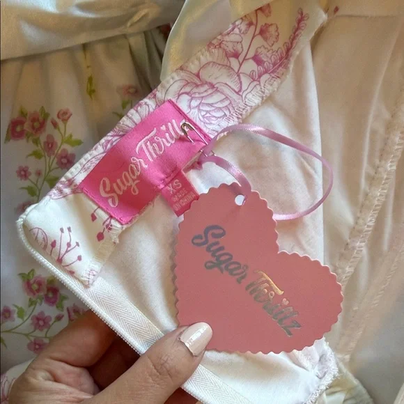 Sugar Thrillz Takes The Cake Mini Dress - Pink Floral - Picture 6 of 6